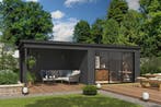 Outdoor Life Blokhut Pernilla met Overkapping Carbon Grey, Nieuw