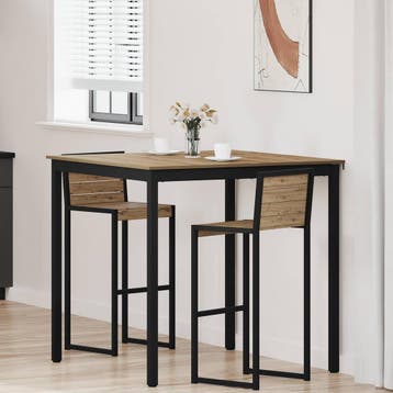 vidaXL Staande Bartafel Bewerkt hout Vierkant, Huis en Inrichting, Verzenden, Nieuw