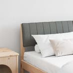 vidaXL Gestoffeerd hoofdbord Donkergrijs 160 cm Massief, Huis en Inrichting, Slaapkamer | Bedden, Verzenden, Nieuw, Bruin, Hout