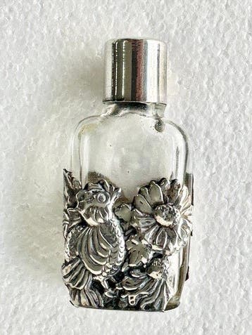 Parfumfles - zilver 835 en glas