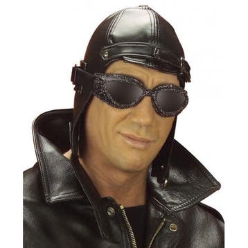 Zwarte piloten pet nostalgisch - Feesthoeden overig, Ophalen of Verzenden, Nieuw