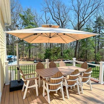Luxe Parasol 270x330cm | UV50+ | Laatste Stuk!, Kantelbaar, Ophalen of Verzenden, 3 tot 4 meter, Zweefparasol
