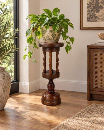 Schitterende piëdestal plantenzuil - Plantentafel - Hout -