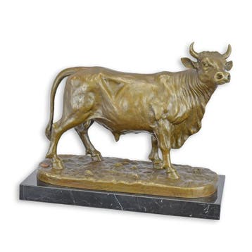 A BRONZE SCULPTURE OF A BULL (Beeldjes - Decoratie), Verzenden, Nieuw