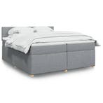 vidaXL Boxspring met matras stof lichtgrijs 200x200 cm, Huis en Inrichting, Slaapkamer | Bedden, Verzenden, Overige maten, 200 cm