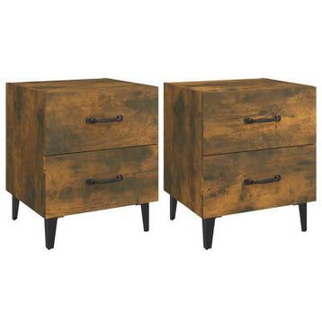 VidaXL nachtkastje, gerookt eiken, 40 x 35 x 47.50 cm, 2 st, Ophalen, Nieuw