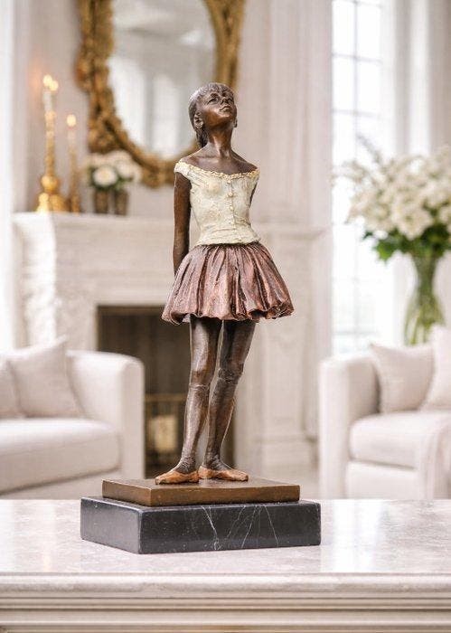 Beeld, 14 jarig danseresje (naar degas) - 39 cm - brons, Antiek en Kunst, Kunst | Designobjecten