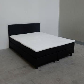 Boxspring Bravo 200 x 200 Stof Antraciet €425,- *Outlet*, Nieuw, Tweepersoons, 200 cm, Overige maten