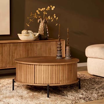 Salontafel Madison Natural | 80 cm | Rond | Starfurn, Ophalen of Verzenden, Nieuw