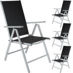 Opvouwbare tuinstoelen met verstelbare rugleuning, gaas - zw, Verzenden, Nieuw