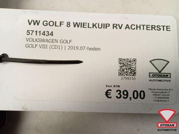 VW Golf 8 2020+ Wielkuip Modderkuip Rechts Voor Achterste Ni, Ophalen, Nieuw, Voor, Volkswagen