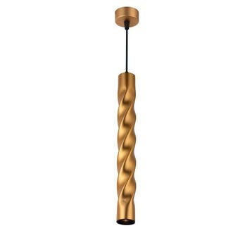 Moderne hanglamp met krul | 30 cm | Goud | GU10 fitting, 50 tot 75 cm, Nieuw, Ophalen of Verzenden, Metaal
