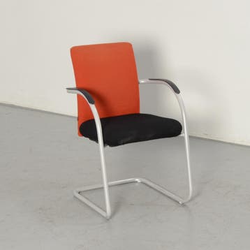Klöber vergaderstoel, oranje / zwart, sledeframe, Ophalen of Verzenden, Nieuw