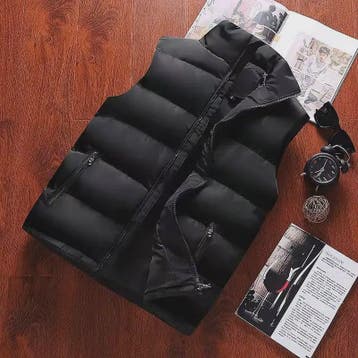 Stijlvol Heren Gilet: Slim Fit Puffer Vest met Staande Kraag, Verzenden, Nieuw