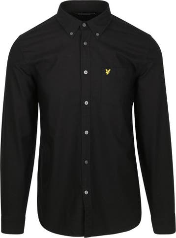 Lyle & Scott Shirt Plain Oxford Black maat M Heren, Verzenden, Nieuw, Zwart, Lyle and Scott