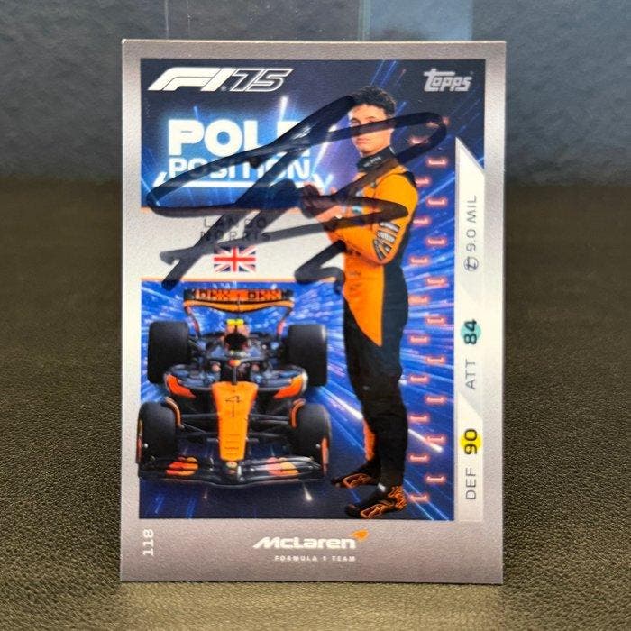 Mclaren - Topps 118 Pole Position Signed - Lando Norris -, Verzamelen, Automerken, Motoren en Formule 1