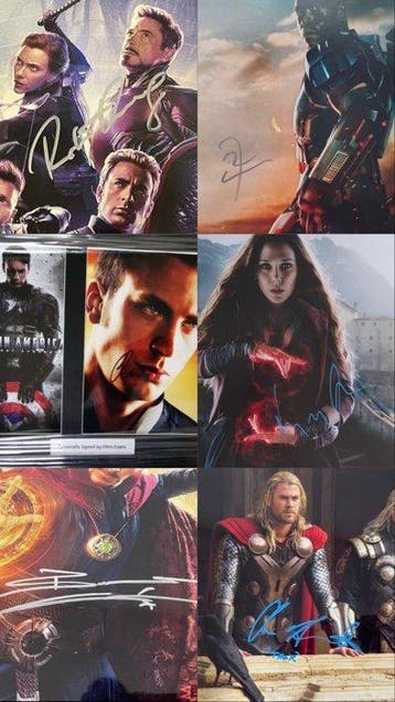 Marvel Avengers - Lot of 6, Signed photographs - Beckett &, Nieuw