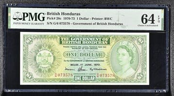 Brits-Honduras. - 1 Dollar - 1970 - Pick 28c
