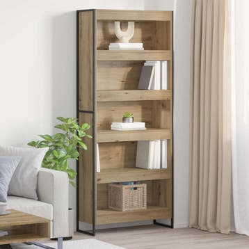 vidaXL Boekenkast 80 x 30 x 189,5 cm Bewerkt hout, Huis en Inrichting, Kasten | Boekenkasten, Minder dan 50 cm, Verzenden, Nieuw