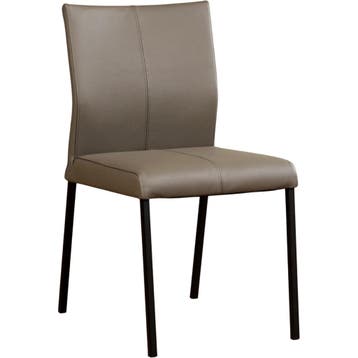 Set van 10 Leren eetkamerstoelen Basic - Toledo Smog, Ophalen of Verzenden, Nieuw, Leer