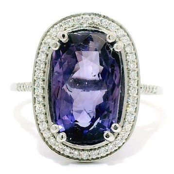 Ring Platina - 6.36ct. tw. Saffier - Diamant - paarse, Nieuw