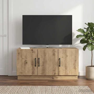 vidaXL TV-kast 99 x 34,5 x 47 cm Artisanaal eiken Bewerkt, Minder dan 50 cm, Verzenden, Nieuw, Minder dan 100 cm