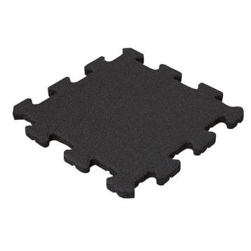 Rubber tegel 25 mm - 50 x 50 cm - Zwart - Puzzelsysteem, Verzenden, Nieuw