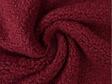10 meter teddy bont - Bordeaux Rood - Bouclé stoffen, Hobby en Vrije tijd, Stoffen en Lappen, 120 cm of meer, Ophalen of Verzenden