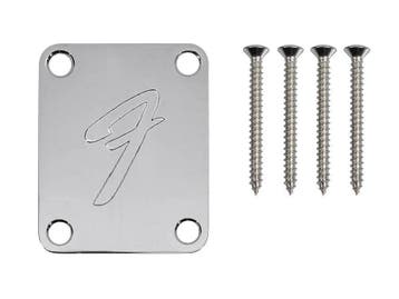 Fender Neck Plate American Vintage 70s F logo chrome, Verzenden, Nieuw