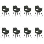 Set van 8 Leren draaibare eetkamerstoelen Zippy - Hermes, Huis en Inrichting, Stoelen, Ophalen of Verzenden, Nieuw, Leer