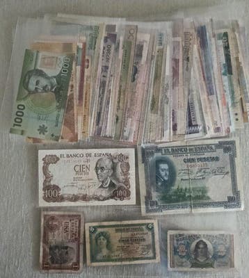 Wereld. - 102 Banknotes - Various Dates (Zonder, Postzegels en Munten, Bankbiljetten | Europa | Niet-Eurobiljetten
