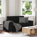 vidaXL Loveseat bank 160x77x82 cm stof zwart, Verzenden, Nieuw, Stof
