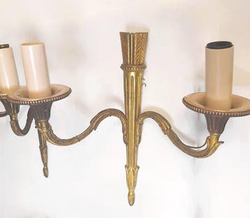Wandkandelaar (2) - Brons, Messing, Nieuw