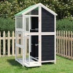 vidaXL Volière 97x81x152 cm massief grenenhout grijs, Dieren en Toebehoren, Verzenden, Nieuw