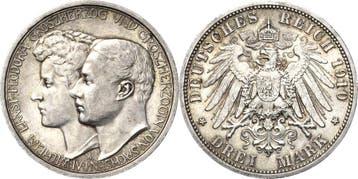 3 Mark 1910 Sachsen-weimar-eisenach Wilhelm Ernst 1901-1918, Verzenden