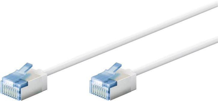 Ultrafclexibele  5M CAT 6A-patchkabel, slank, U/FTP, wit, Computers en Software, Pc- en Netwerkkabels, Nieuw, Ophalen of Verzenden