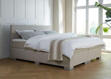 ACTIE! Boxspring Andorra 140 200 Beige, Huis en Inrichting, Slaapkamer | Boxsprings, Verzenden, Beige, Nieuw, 140 cm