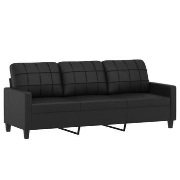 Kunstleren Bank 180cm | 60% Korting | Zwart, Huis en Inrichting, Banken | Bankstellen, Kunststof, 150 tot 200 cm, 75 tot 100 cm