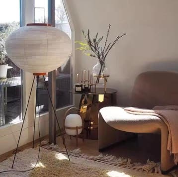 Japanse rijstpapier vloerlamp – Wabi Sabi staande lamp vinta, Huis en Inrichting, Lampen | Vloerlampen, Verzenden, Nieuw
