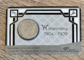 Nederland. Wilhelmina. 1/2 Gulden 1908, Historische Coincard