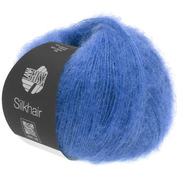 Lana Grossa Silkhair - 133 Gentiaanblauw - Superkid Mohair, Ophalen of Verzenden, Nieuw