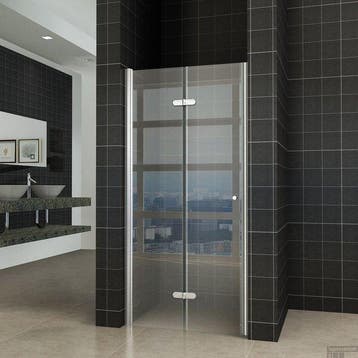 Wiesbaden vouwbare nisdeur 90 x 200 cm links 8 mm nano glas, Ophalen of Verzenden, Nieuw, Glas, Bad