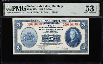 Nederlands-Indië. - 5 Gulden - 1943 - Pick 113a (Zonder, Postzegels en Munten