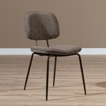 50% Korting: Velvet eetkamerstoel Javi bruin, Huis en Inrichting, Stoelen, Ophalen, Bruin, Zo goed als nieuw, Stof