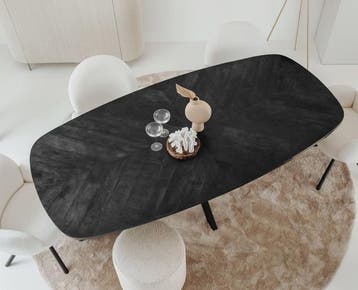 Tower Living Eettafel Silvi Deens ovaal mangohout visgraat, Huis en Inrichting, Tafels | Eettafels, Ophalen of Verzenden, Nieuw