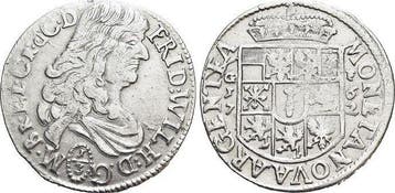 1/3 taler, daalder 1672 Gf Brandenburg-Preussen Pruisen F..., Verzenden