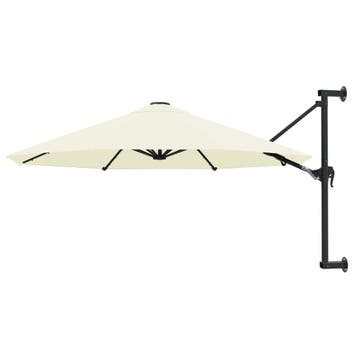 vidaXL Wandparasol met metalen paal 300 cm zandkleurig, Tuin en Terras, Parasols, Verzenden, Nieuw, 3 tot 4 meter, Muurparasol