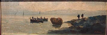 E. Lenzi (XX) - Marina con pescatori