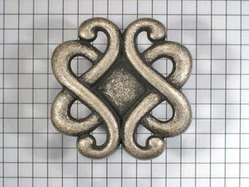 Knop 45 mm oud zilver krakeling, Verzenden, Nieuw