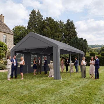Tuinpaviljoen 6x4m met 4 zijwanden - grijs, Tuin en Terras, Verzenden, Nieuw